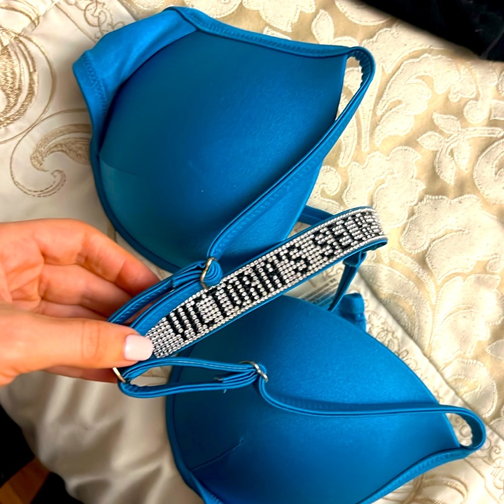 Victoria’s Secret Rhinestone Shine Strap Malibu Fabulous Push Up Bikini Cosmos